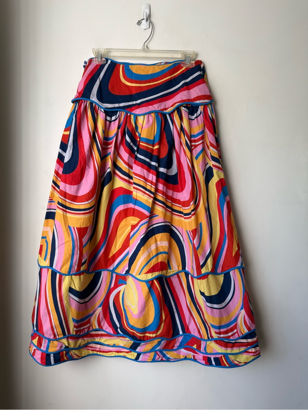 Farm Rio Multicolor Waves Midi Skirt S - Picture 8 of 10